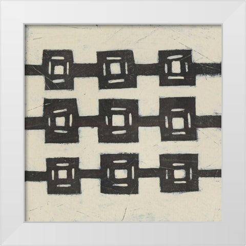 Tribal Patterns VII White Modern Wood Framed Art Print by Vess, June Erica