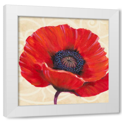 Red Poppy I White Modern Wood Framed Art Print by OToole, Tim