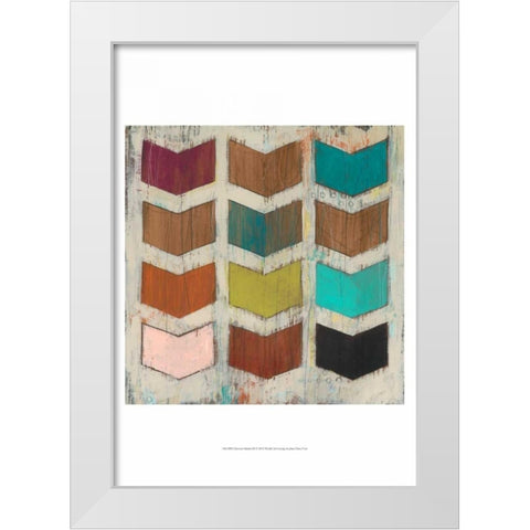 Chevron Matrix III White Modern Wood Framed Art Print by Vess, June Erica