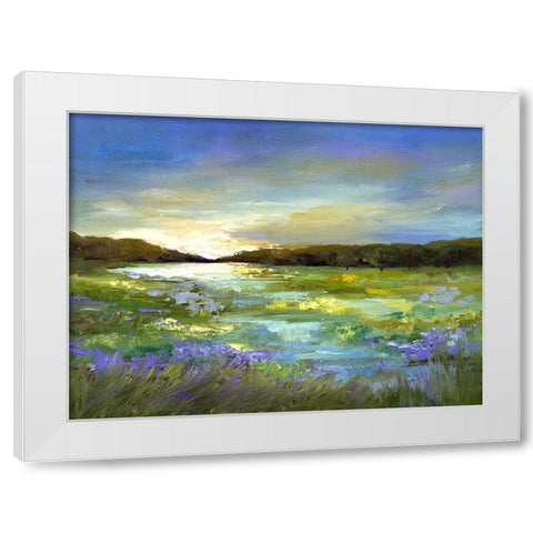 Radiant Evening White Modern Wood Framed Art Print by Finch, Shiela