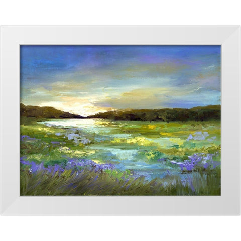 Radiant Evening White Modern Wood Framed Art Print by Finch, Shiela