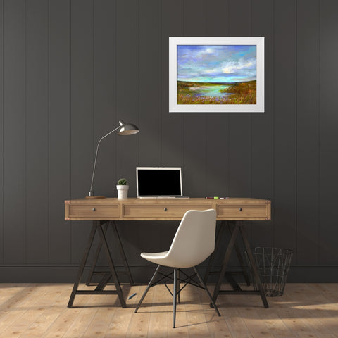 Tranquil View White Modern Wood Framed Art Print by Finch, Sheila