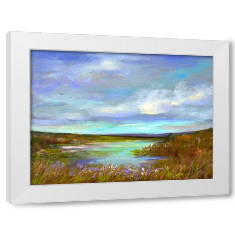 Tranquil View White Modern Wood Framed Art Print by Finch, Sheila