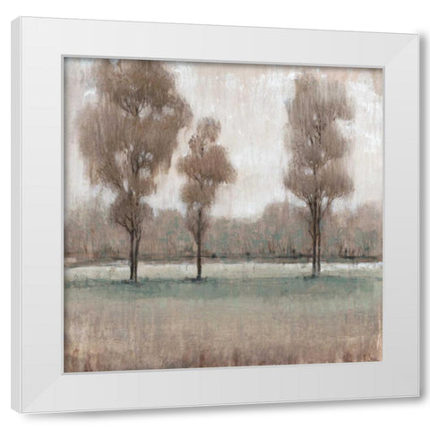 Shimmering Trees II White Modern Wood Framed Art Print by OToole, Tim