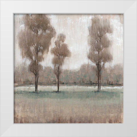 Shimmering Trees II White Modern Wood Framed Art Print by OToole, Tim