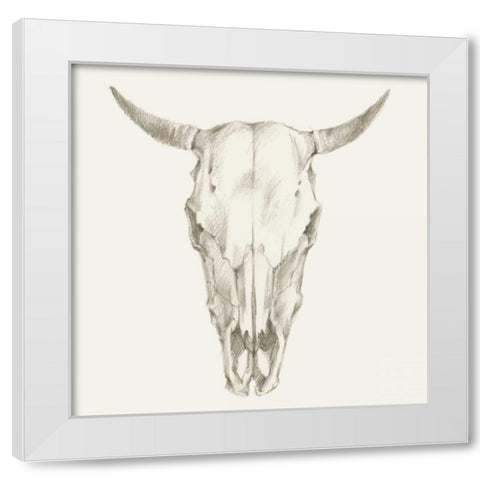 Western Skull Mount I White Modern Wood Framed Art Print by Harper, Ethan