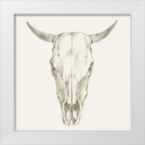 Western Skull Mount I White Modern Wood Framed Art Print by Harper, Ethan