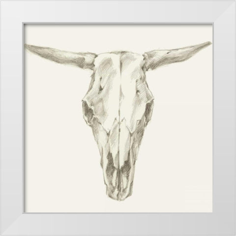 Western Skull Mount II White Modern Wood Framed Art Print by Harper, Ethan