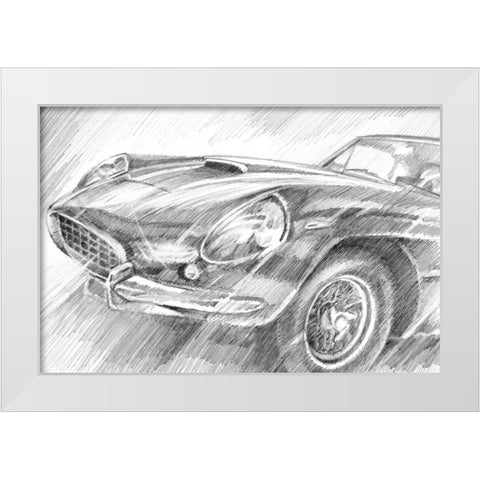 Sports Car Study II White Modern Wood Framed Art Print by Harper, Ethan