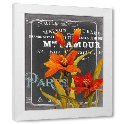 Chalkboard Paris I White Modern Wood Framed Art Print by Studio W