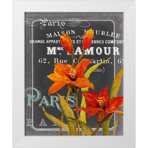 Chalkboard Paris I White Modern Wood Framed Art Print by Studio W