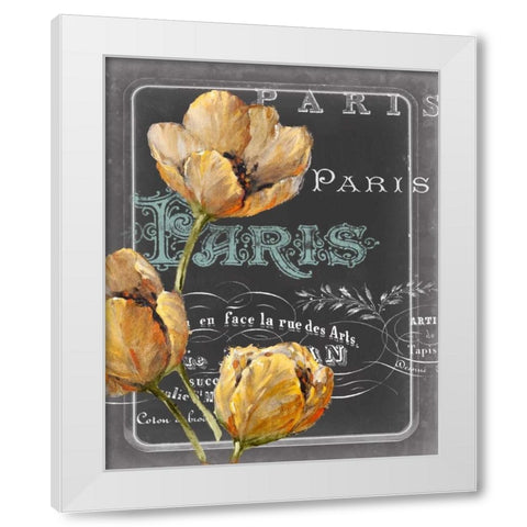 Chalkboard Paris II White Modern Wood Framed Art Print by Studio W