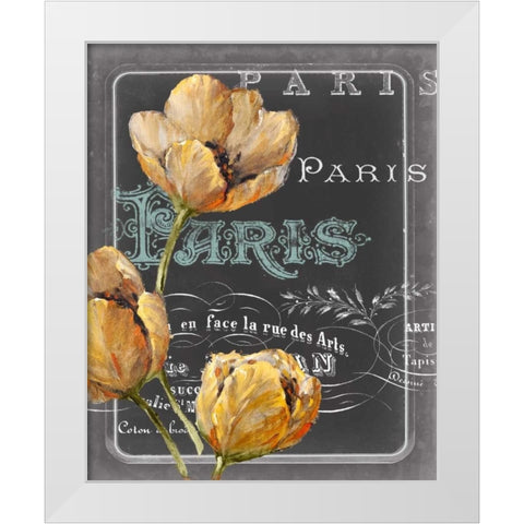 Chalkboard Paris II White Modern Wood Framed Art Print by Studio W