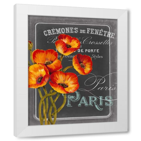 Chalkboard Paris III White Modern Wood Framed Art Print by Studio W