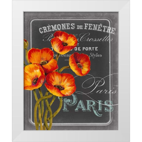 Chalkboard Paris III White Modern Wood Framed Art Print by Studio W