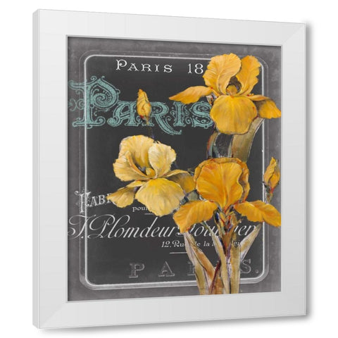 Chalkboard Paris IV White Modern Wood Framed Art Print by Studio W