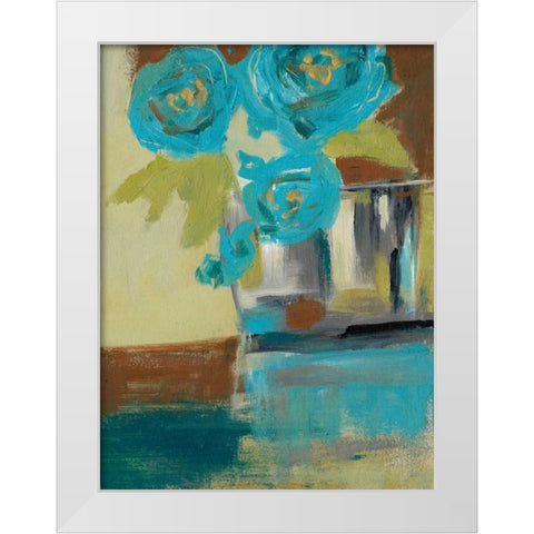 Blue Bud Vase II White Modern Wood Framed Art Print by Goldberger, Jennifer