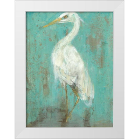 Seaspray Heron II White Modern Wood Framed Art Print by Goldberger, Jennifer