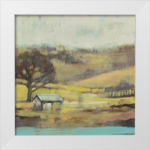 Pastoral Mist I White Modern Wood Framed Art Print by Goldberger, Jennifer
