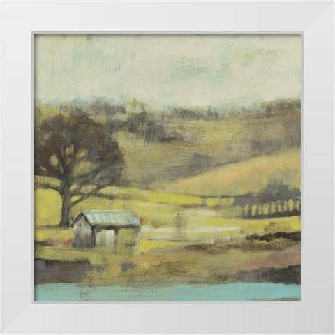 Pastoral Mist I White Modern Wood Framed Art Print by Goldberger, Jennifer