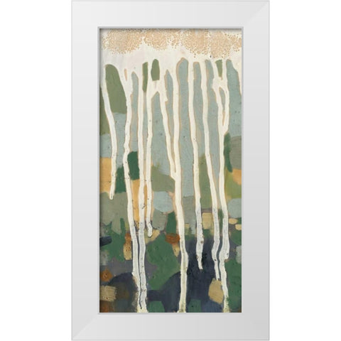 Mosaic Treeline I White Modern Wood Framed Art Print by Goldberger, Jennifer