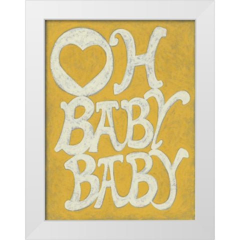 Oh Baby, Baby White Modern Wood Framed Art Print by Zarris, Chariklia