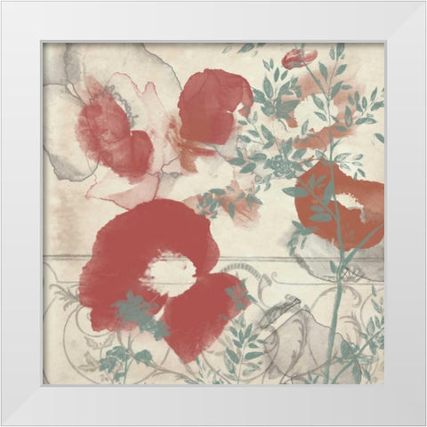 Floral Flutter I White Modern Wood Framed Art Print by Goldberger, Jennifer