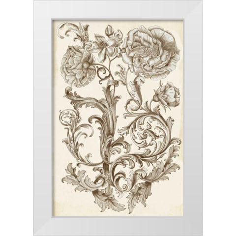 Flora and Filigree I White Modern Wood Framed Art Print by McCavitt, Naomi