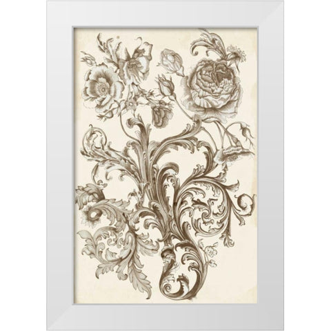 Flora and Filigree II White Modern Wood Framed Art Print by McCavitt, Naomi