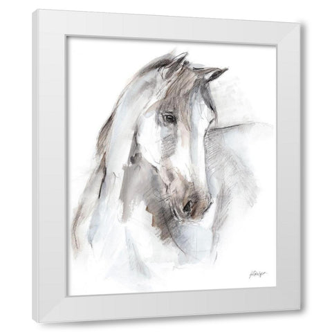 Watercolor Equine Study I White Modern Wood Framed Art Print by Harper, Ethan
