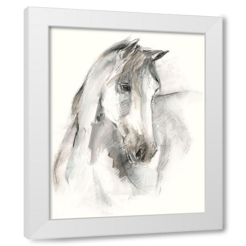 Watercolor Equine Study I White Modern Wood Framed Art Print by Harper, Ethan
