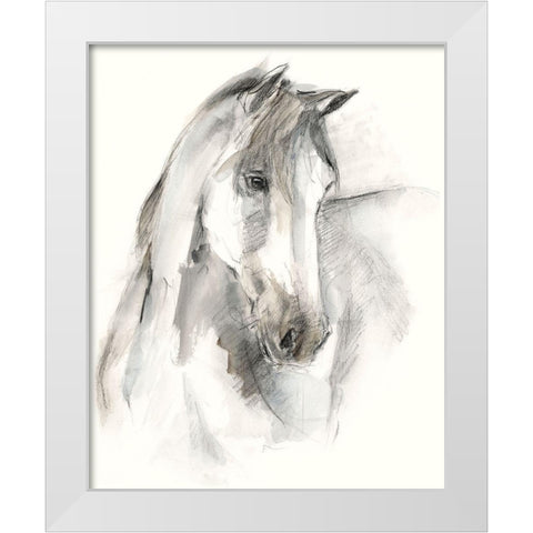 Watercolor Equine Study I White Modern Wood Framed Art Print by Harper, Ethan