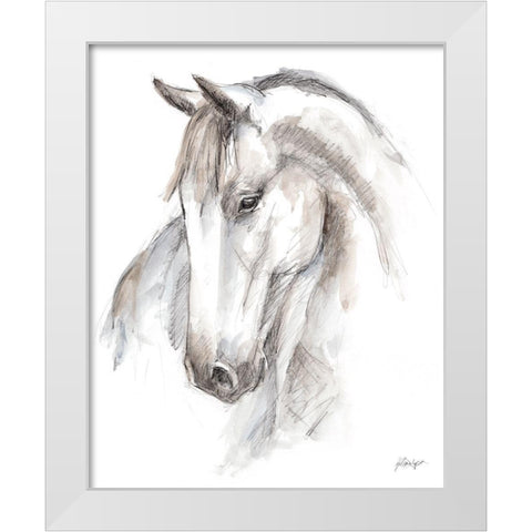 Watercolor Equine Study II White Modern Wood Framed Art Print by Harper, Ethan