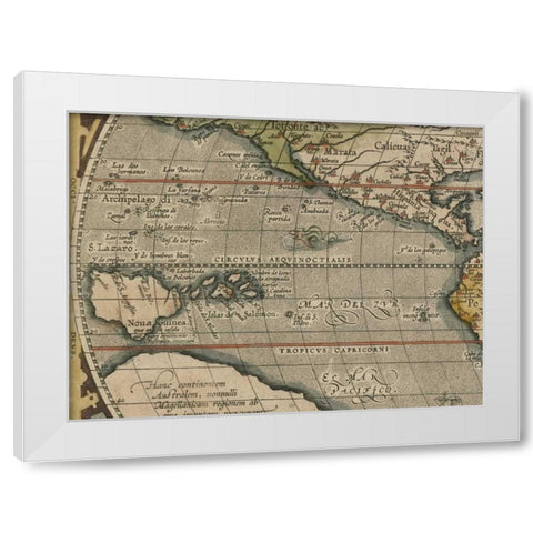 Antique World Map Grid IV White Modern Wood Framed Art Print by Vision Studio