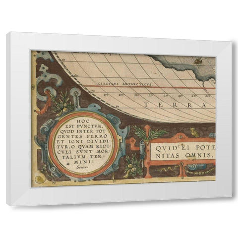 Antique World Map Grid VII White Modern Wood Framed Art Print by Vision Studio