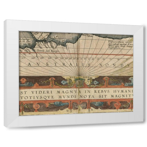 Antique World Map Grid VIII White Modern Wood Framed Art Print by Vision Studio