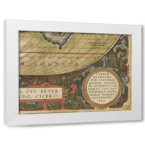 Antique World Map Grid IX White Modern Wood Framed Art Print by Vision Studio