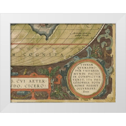 Antique World Map Grid IX White Modern Wood Framed Art Print by Vision Studio