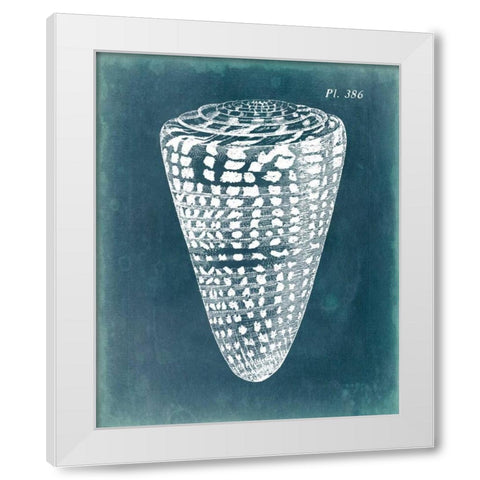 Azure Shell I White Modern Wood Framed Art Print by Vision Studio