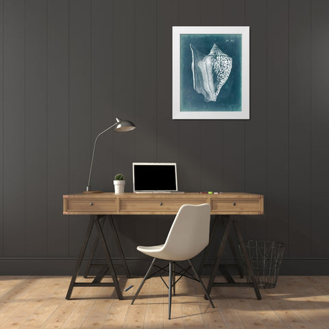 Azure Shell III White Modern Wood Framed Art Print by Vision Studio