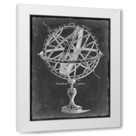 Armillary Sphere on Charcoal I White Modern Wood Framed Art Print by Studio