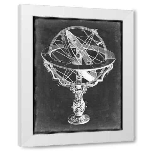 Armillary Sphere on Charcoal II White Modern Wood Framed Art Print by Studio