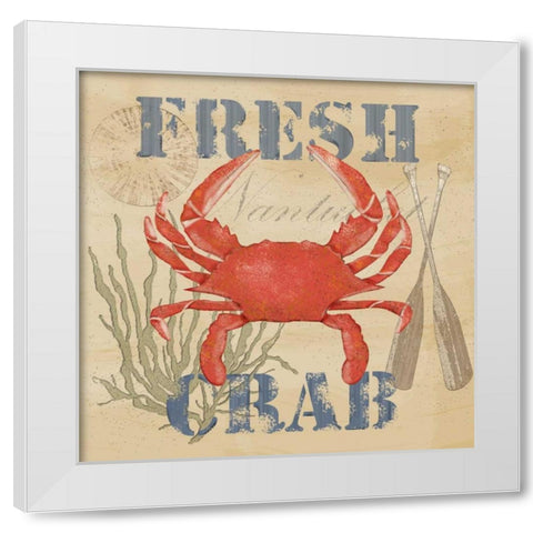 Wild Caught Crab White Modern Wood Framed Art Print by Reynolds, Jade