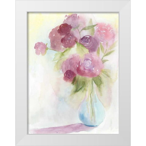Glowing Bouquet I White Modern Wood Framed Art Print by Popp, Grace