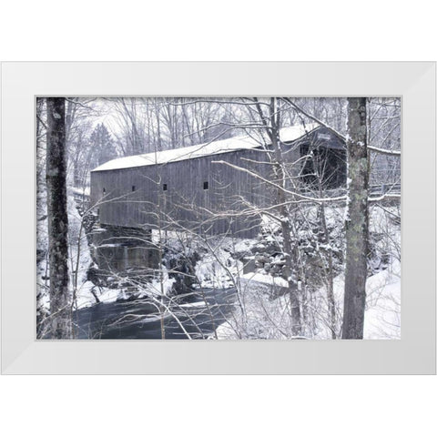 Bulls Bridge White Modern Wood Framed Art Print by McLoughlin, James