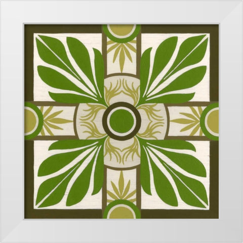 Non-Embellished Palm Motif I White Modern Wood Framed Art Print by Vess, June Erica