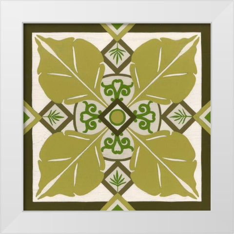 Non-Embellished Palm Motif III White Modern Wood Framed Art Print by Vess, June Erica