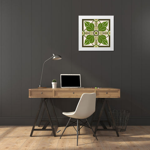 Non-Embellished Palm Motif IV White Modern Wood Framed Art Print by Vess, June Erica