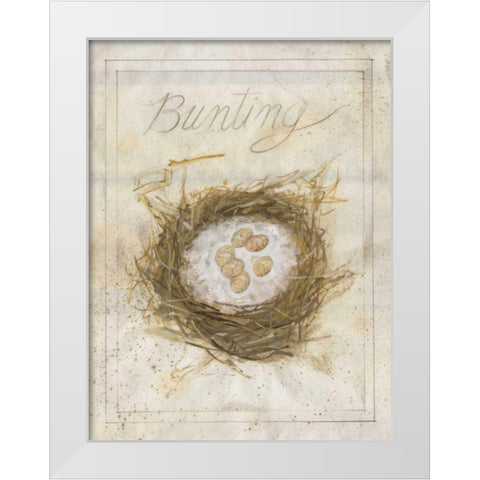 Nest - Bunting White Modern Wood Framed Art Print by Della-Piana, Elissa