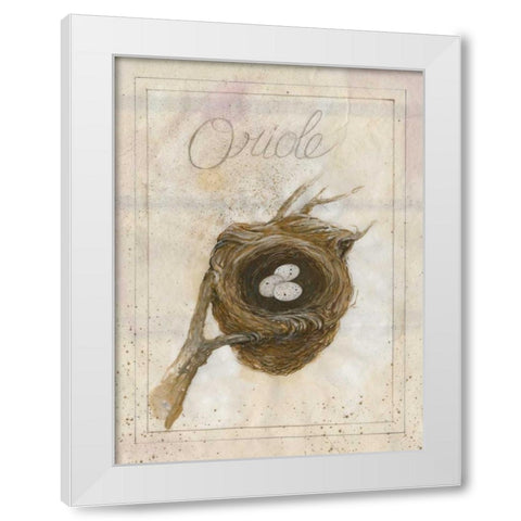 Nest - Oriole White Modern Wood Framed Art Print by Della-Piana, Elissa